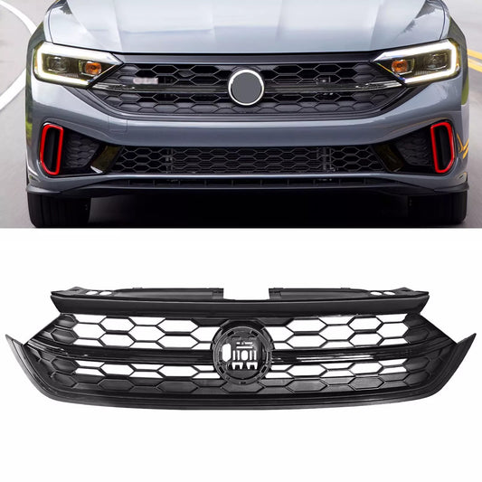  2022-2023 VW Volkswagen Jetta Front Bumper Gloss Black Upper Grille