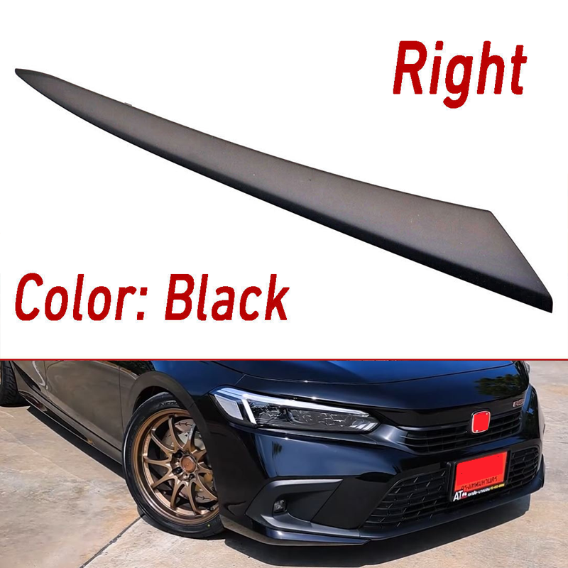 2022 2023 Honda Civic Black Front Headlight Eyelid Molding Trim Right