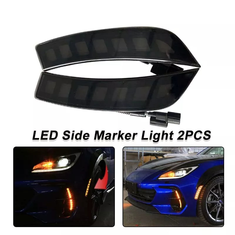 2022 2023 Subaru BRZ Smoke Lens Front Bumper LED Side Marker Light