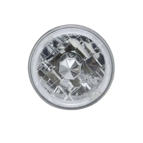 5.75 inch Round White Halo Angel Eye Diamond Cut Clear Lens Headlight