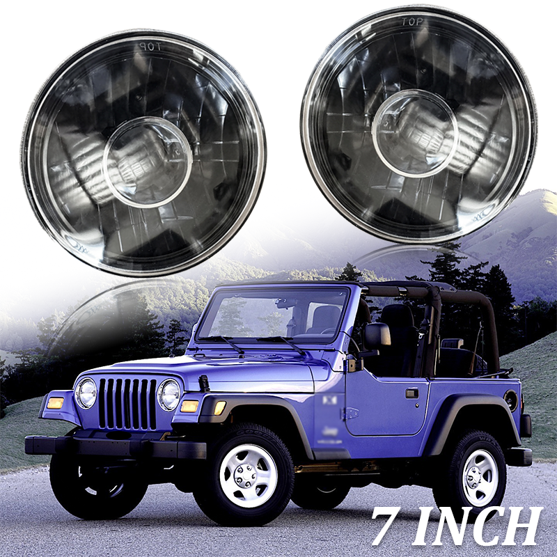 7 Inch Round Diamond Cut Headlights