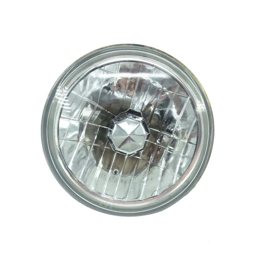 7 Inch Universal Round Cut Chrome Clear Glass Lens Diamond Headlights