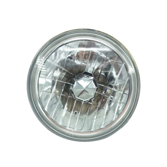 7 Inch Universal Round Cut Chrome Clear Glass Lens Diamond Headlights