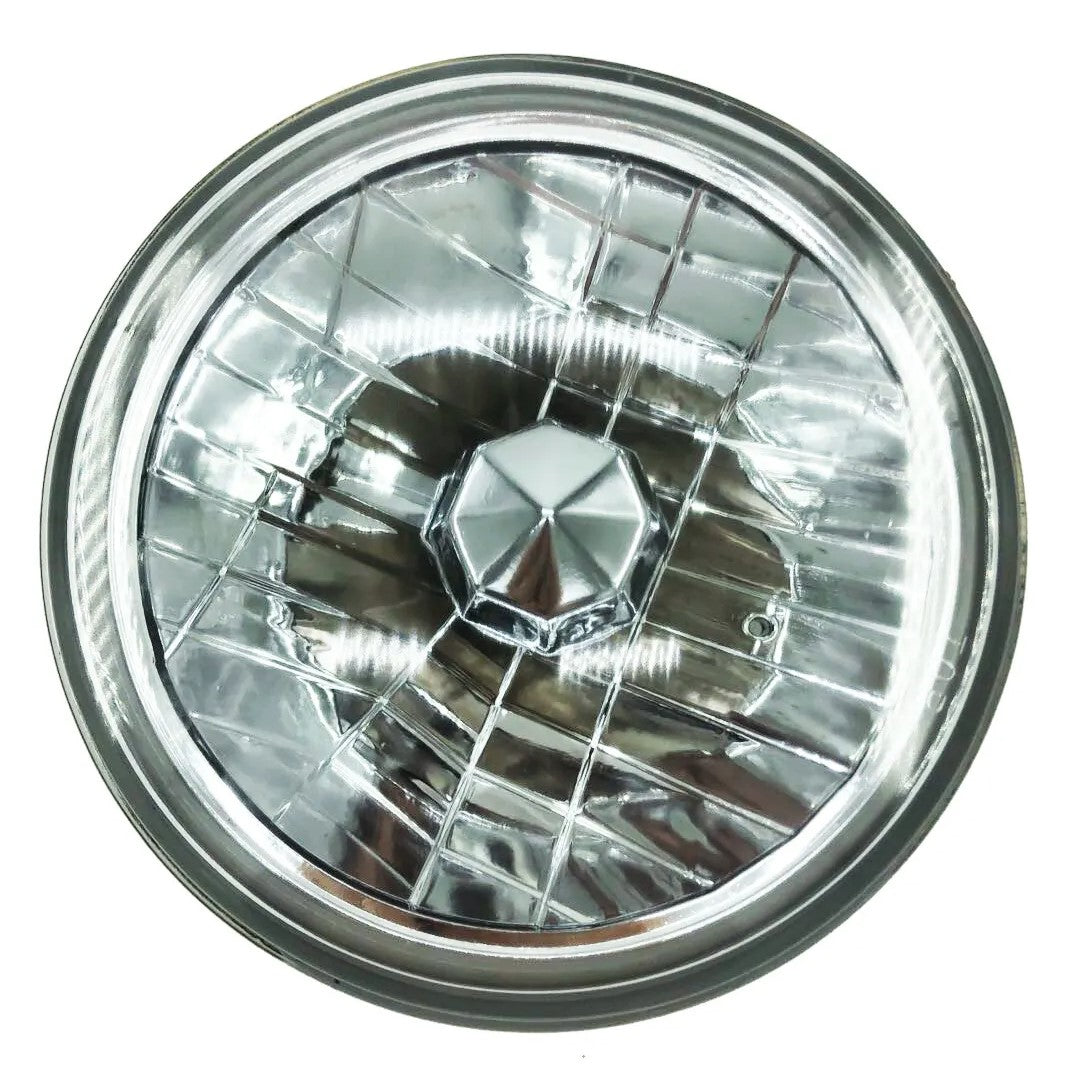 7 Inch Universal Round Cut Chrome Clear Glass Lens Diamond Headlights