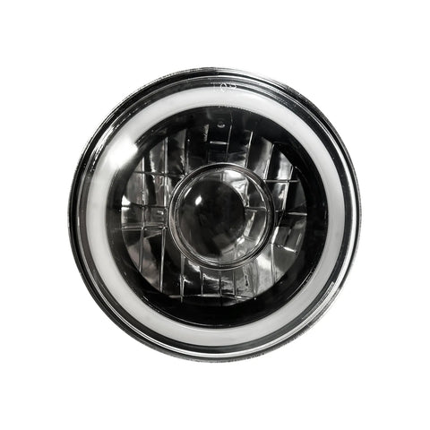 7" Round White Halo Black Housing Projector HeadLights