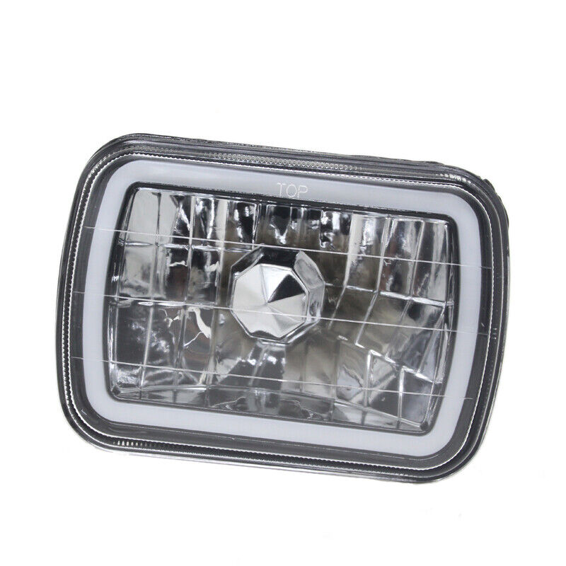 7x6" Bule 3D Halo Semi Sealed Crystal Headlights