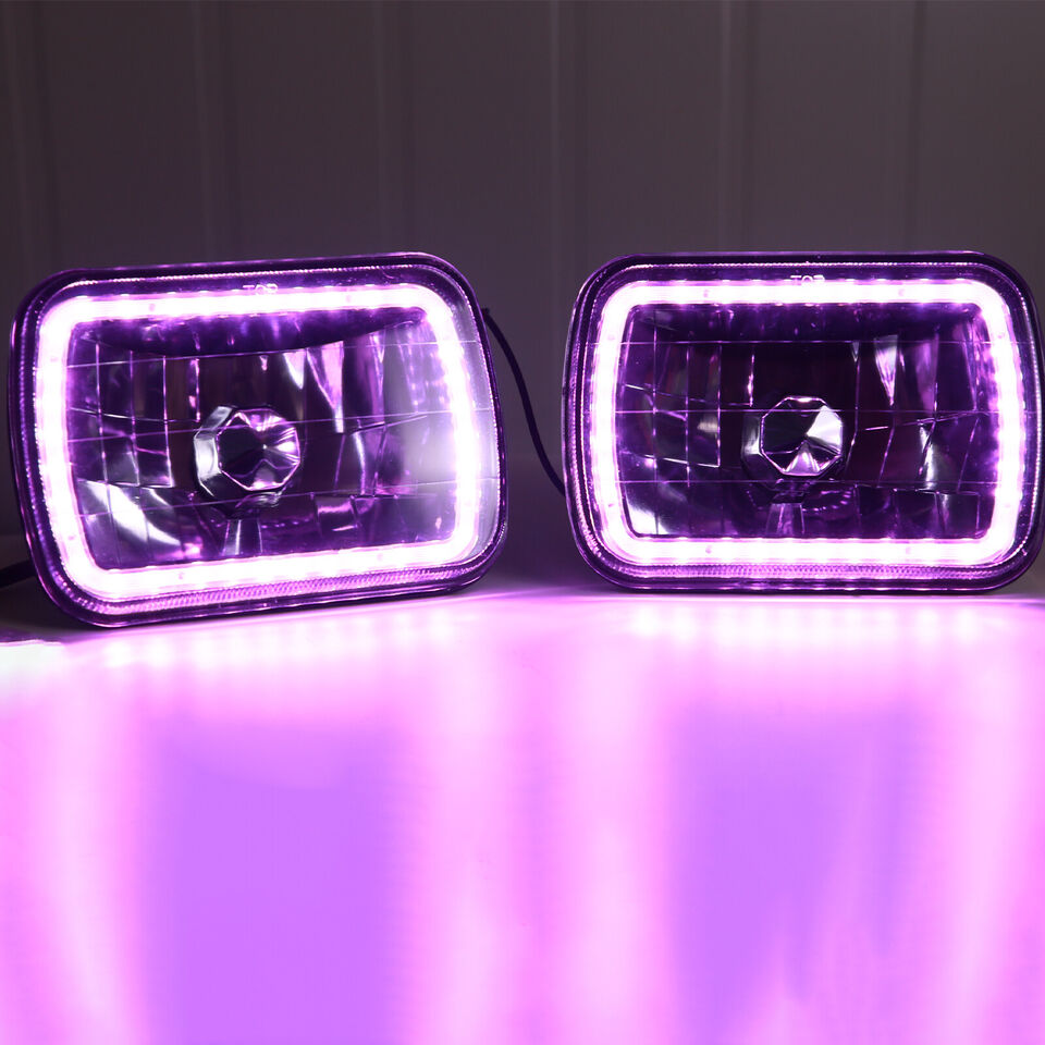 7x6 Square Color Change LED Halo Ange Eye Headlights