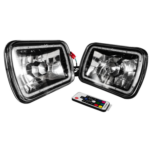 7x6 Square Color Change LED Halo Ange Eye Headlights