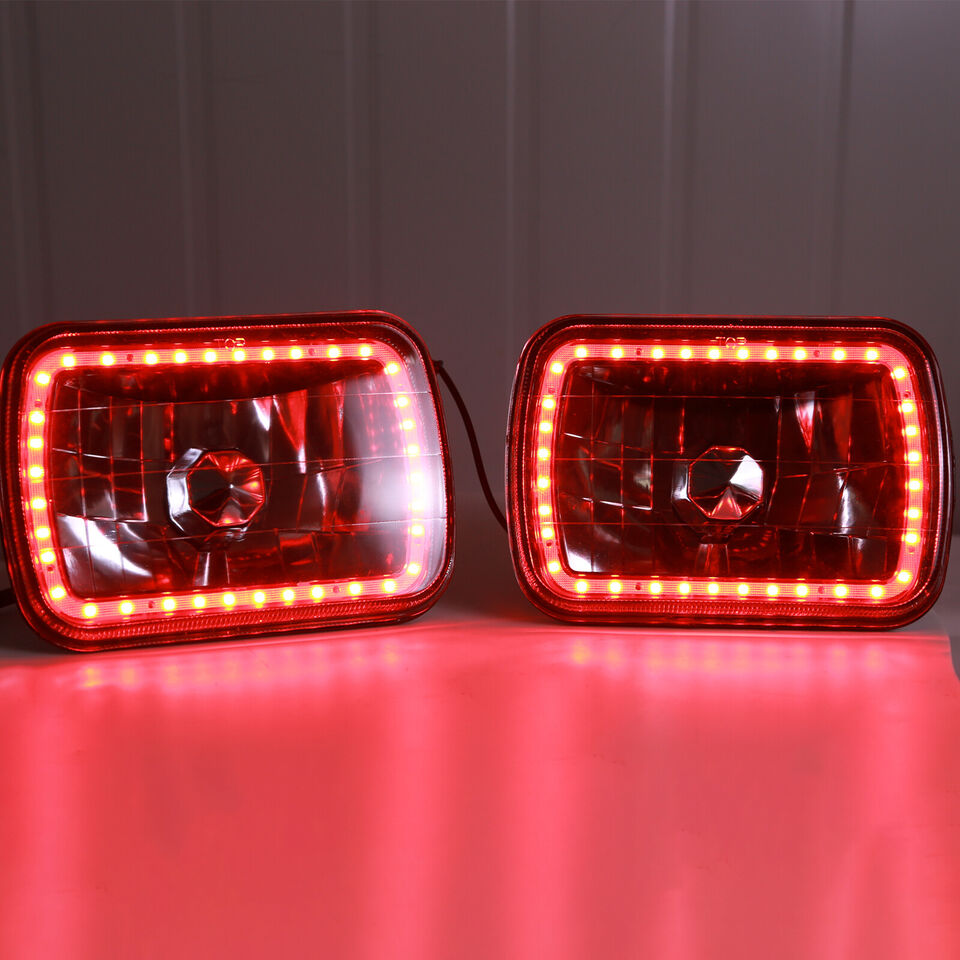 7x6 Square Color Change LED Halo Ange Eye Headlights