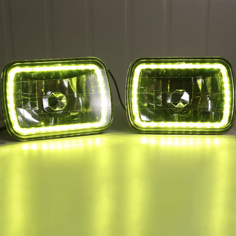 7x6 Square Color Change LED Halo Ange Eye Headlights