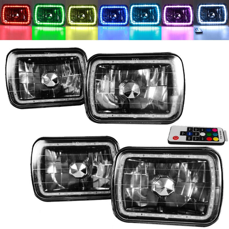 7x6 Square Color Change LED Halo Ange Eye Headlights