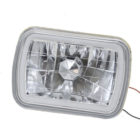 7x6 White LED Chrome Crystal Headlights