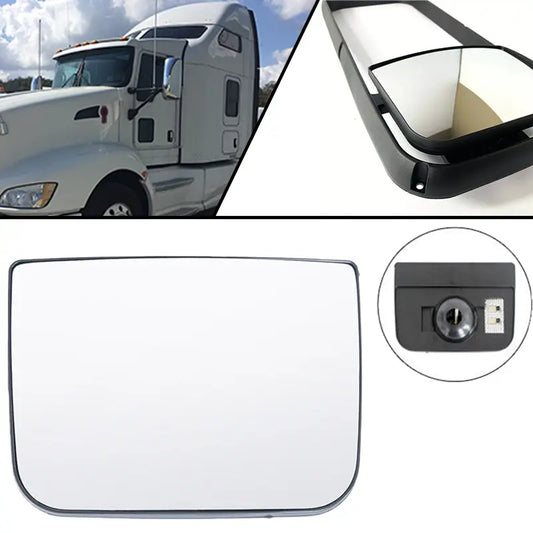 Kenworth T600 T660 T2000 Peterbilt387 Door Lower Mirror Glass With Defrost Heat