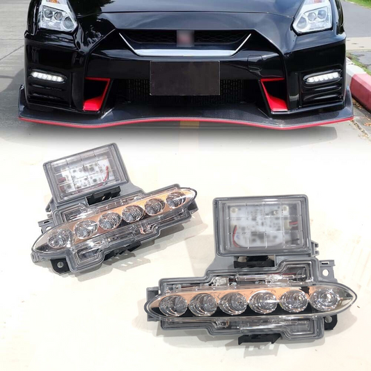 Nissan R35 GTR LED DRL Fog Lights Without Frame