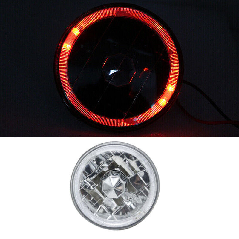 Round Red Halo Angel Eyes Diamond Cut Headlights