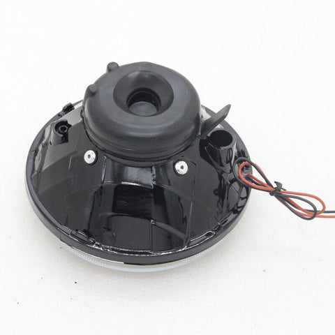 Round White Halo Black Lens Headlights