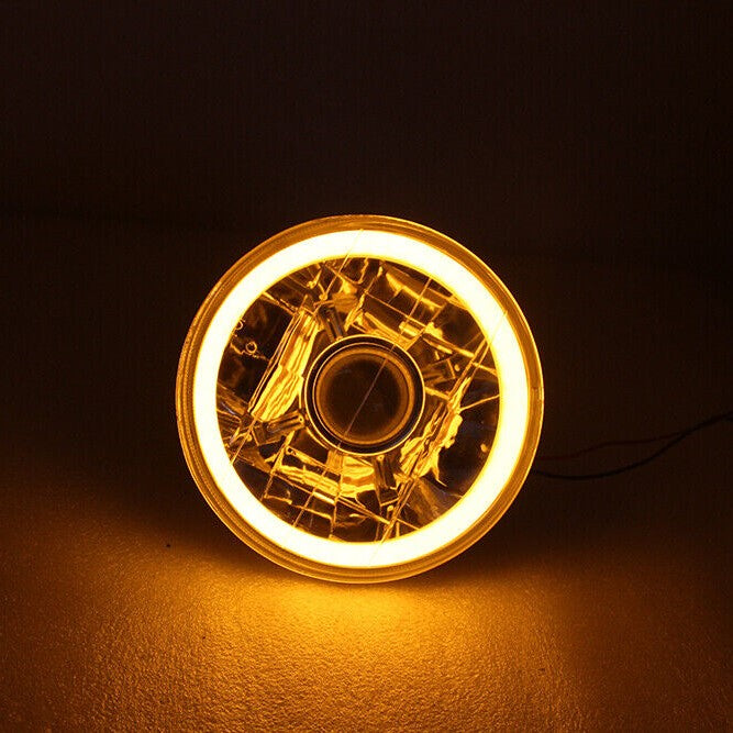  Round Yellow Halo LED Headlight