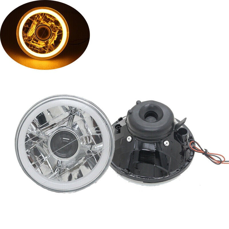  5 3/4" Round Yellow Halo LED Headlight